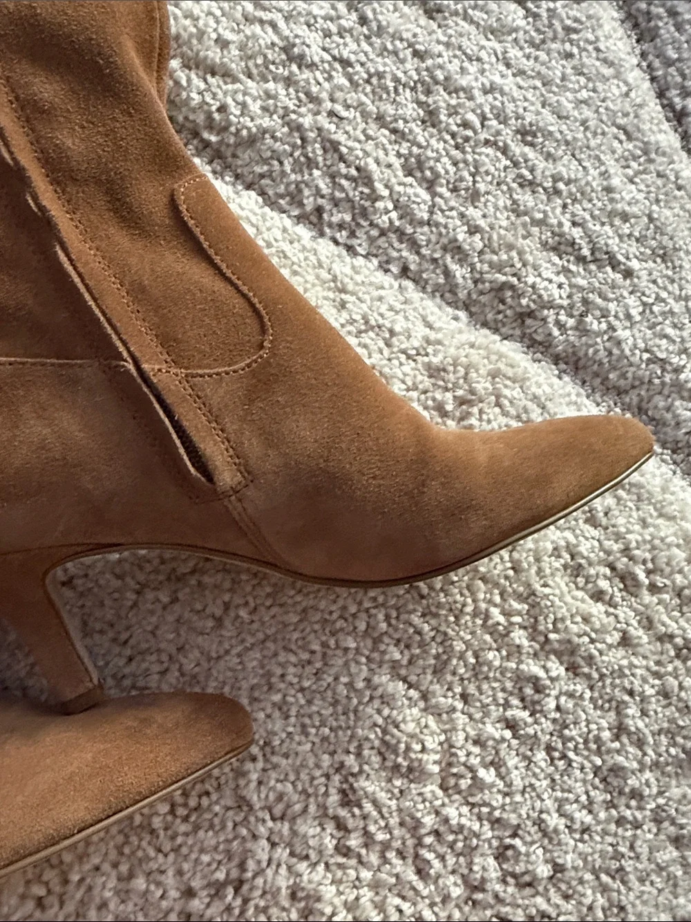 Dolce Vita Chestnut Suede Over-the-Knee Boots with Kitten Heel